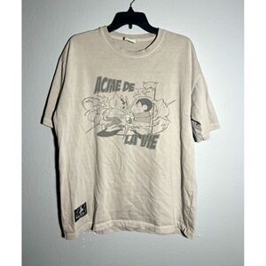 acmé de la vie ADLV Baby Face Graphic Tee Beige Cotton Crew Neck Size L